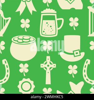 Nahtloses Vektor-Muster der irischen St. Patrick's Day Stock Vektor