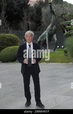 Rom, Italien. Februar 2024. Rai viale Mazzini, Rom, Italien, 26. Februar 2024, Massimo Giletti während des Fotorufs der RAI-Fernsehsendung La TV fa 70 - News Credit: Live Media Publishing Group/Alamy Live News Stockfoto