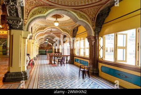 Das Innere des Palastes in Mysore Karnataka Indien Stockfoto