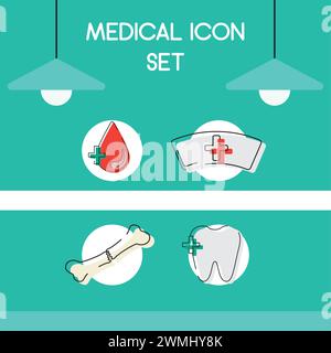 Satz medizinischer Symbole Vektor Stock Vektor