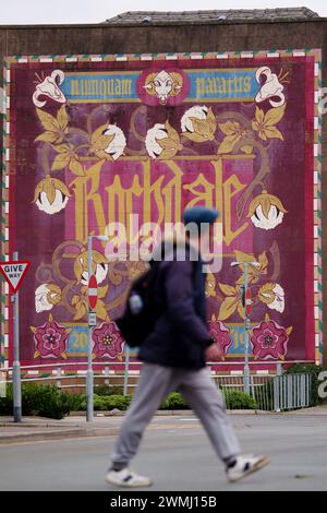 Rochdale, Großbritannien. Februar 2024. Das Bild zeigt ein Wandbild in Rochdale vor der Nachwahl in Rochdale, Großbritannien. Quelle: Jon Super/Alamy Live News. Stockfoto