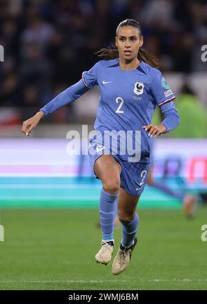 Decines-Charpieu, Frankreich. Februar 2024. Maelle Lakrar aus Frankreich während des Spiels der UEFA Women's Nations League im OL Stadium, Lyon. Der Bildnachweis sollte lauten: Jonathan Moscrop/Sportimage Credit: Sportimage Ltd/Alamy Live News Stockfoto