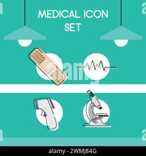 Satz medizinischer Symbole Vektor Stock Vektor