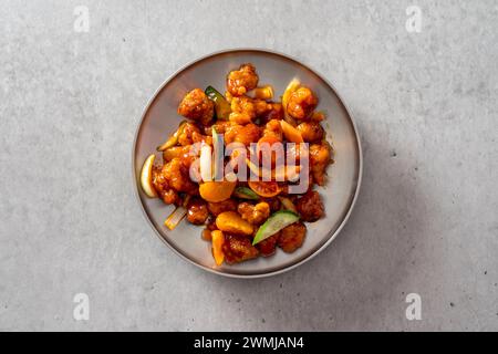 Koreanisches Gericht Ketchup Tangsuyuk, süß-saures Schweinefleisch, Guobaorou, Sojabohnenpaste Eintopf, gegrillte Schweinebacke Stockfoto