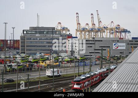 Bremerhaven, Deutschland. Februar 2024. Blick auf das Eurogate Container Terminal Bremerhaven. Quelle: Lars Penning/dpa/Alamy Live News Stockfoto