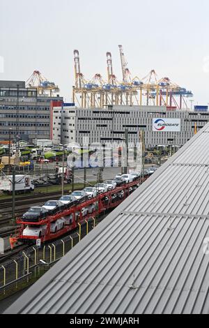 Bremerhaven, Deutschland. Februar 2024. Blick auf das Eurogate Container Terminal Bremerhaven. Quelle: Lars Penning/dpa/Alamy Live News Stockfoto