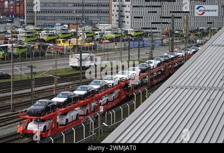 Bremerhaven, Deutschland. Februar 2024. Blick auf das Eurogate Container Terminal Bremerhaven. Quelle: Lars Penning/dpa/Alamy Live News Stockfoto