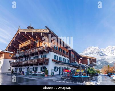 inn Lobewein, Altstadt Ellmau Wilder Kaiser Berge Tirol, Tirol Österreich Stockfoto