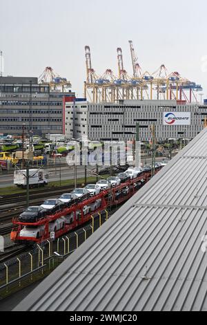 Bremerhaven, Deutschland. Februar 2024. Blick auf das Eurogate Container Terminal Bremerhaven. Quelle: Lars Penning/dpa/Alamy Live News Stockfoto