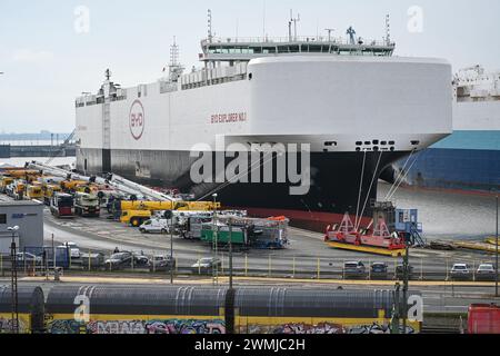 Bremerhaven, Deutschland. Februar 2024. Das BLG Auto Terminal Bremerhaven. Quelle: Lars Penning/dpa/Alamy Live News Stockfoto