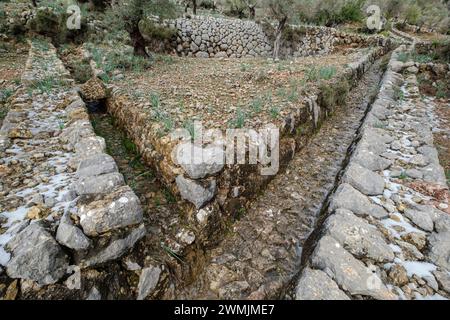 Traditioneller Graben im Orient Valley, Mallorca, Balearen, Spanien Stockfoto