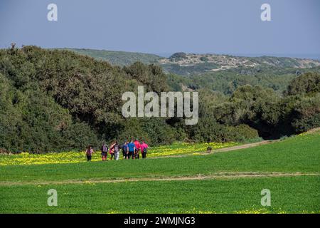 Wandern auf dem Pferdeweg, - Cami de Cavalls-, s'Albufera des Grau Naturpark, Menorca, Balearen, Spanien Stockfoto