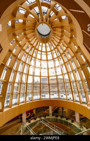 Das Atrium der Liverpool Central Library Stockfoto