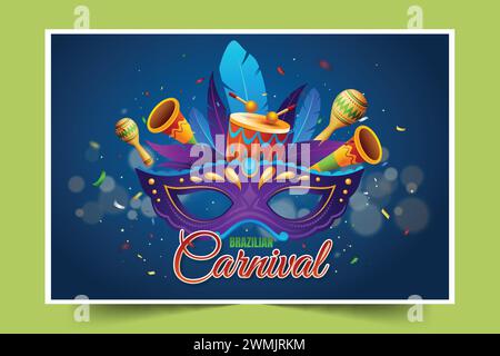 Realistische brasilianische Karneval Design Vektor Illustration Stock Vektor