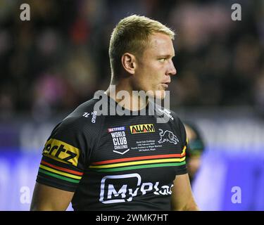 Wigan, England - 24. Februar 2024 - Rugby League Betfred World Club Challenge, Wigan Warriors vs Penrith Panthers im DW Stadium, Wigan, UK Dean Williams Stockfoto