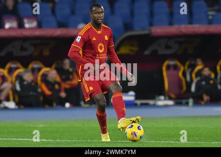 Rom, Latium. Februar 2024. Evan Ndicka von AS Roma während des Spiels der Serie A zwischen Roma und Turin im Olympiastadion, Italien, 26. Februar 2024. Quelle: massimo insabato/Alamy Live News Stockfoto