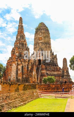 Das zentrale Prang in Wat Chaiwatthanaram, Thailand Stockfoto