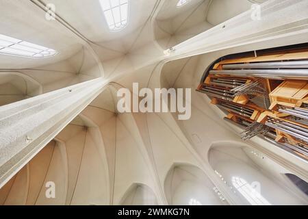 Innenarchitektur der Hallgrimskirkja Kirche; Reykjavik, Island Stockfoto