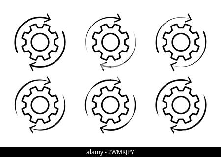 Workflow-Prozesssymbole legen die Vektorabbildung fest. Stock Vektor