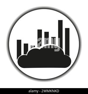 Stadtsilhouette im Kreis, urbane Skyline. Symbol der modernen Stadt. Vektorabbildung. EPS 10. Stock Vektor