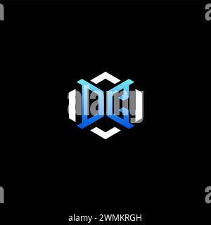 DC Initial Gaming Konzept Ideen für E-Sport Team, Twitch, Streamer und Gamer Stock Vektor