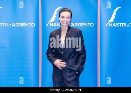 Rom, Italien. Februar 2024. Kasia Smutniak besucht den roten Teppich der Nastri d'Argento Doc Awards 2024 im Cinema Barberini in Rom (Foto: Matteo Nardone/Pacific Press) Credit: Pacific Press Media Production Corp./Alamy Live News Stockfoto