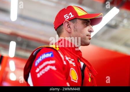 PIER GUIDI Alessandro (ita), Ferrari AF Corse, Ferrari 499P, Porträt während des Prologs der FIA Langstrecken-Weltmeisterschaft 2024, vom 24. Bis 26. Februar 2024 auf dem Losail International Circuit in Lusail, Katar Stockfoto