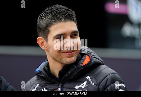 Aktenfoto vom 24.04.2022 von Alpine's Esteban Ocon. Der Grand Prix von Bahrain ist das erste von 24 Rennen mit einem vollen Kalender, der am 8. Dezember in Abu Dhabi endet. Hier regiert die Nachrichtenagentur PA die Herrschaft über Verstappen und die anderen 19 Fahrer aus den 10 Teams der Startaufstellung. Ausgabedatum: Dienstag, 27. Februar 2024. Stockfoto