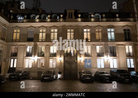 Paris, Frankreich. Februar 2024. Blick auf das Innenministerium, Place Beauvau. Paris, 26. Februar 2024. Fotos von Jérémy Paoloni/ABACAPRESS.COM Credit: Abaca Press/Alamy Live News Stockfoto