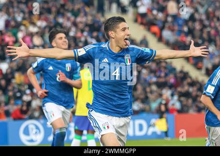 MENDOZA, ARGENTINIEN – 21. MAI: Matteo Prati feiert sein Tor beim Spiel der FIFA U20-Weltmeisterschaft Argentinien 2023 zwischen Italien und Brasilien bei ESTA Stockfoto