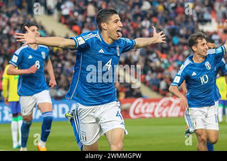 MENDOZA, ARGENTINIEN – 21. MAI: Matteo Prati feiert sein Tor beim Spiel der FIFA U20-Weltmeisterschaft Argentinien 2023 zwischen Italien und Brasilien bei ESTA Stockfoto