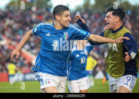 MENDOZA, ARGENTINIEN – 21. MAI: Matteo Prati feiert sein Tor beim Spiel der FIFA U20-Weltmeisterschaft Argentinien 2023 zwischen Italien und Brasilien bei ESTA Stockfoto