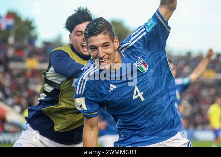 MENDOZA, ARGENTINIEN – 21. MAI: Matteo Prati feiert sein Tor beim Spiel der FIFA U20-Weltmeisterschaft Argentinien 2023 zwischen Italien und Brasilien bei ESTA Stockfoto