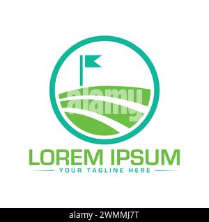Golf-Logo-Design, Einzigartiges Golf-Logo-Design, Stock Vektor