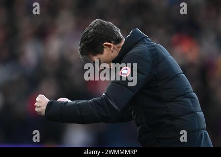 LONDON, ENGLAND – 24. FEBRUAR: manager Oliver Glasner von Crystal Palace während des Premier League-Spiels zwischen Crystal Palace und Burnley FC in Selhu Stockfoto