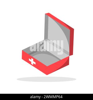 Kunst Illustration Design Konzept Symbol Logo Icon Werkzeuge medizinische Klinik Gesundheitspflege der medizinischen Box erste Hilfe Stock Vektor