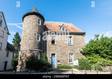 Essen, Deutschland - 21. August 2022: Das Heck-Haus in Essen-Werden, Nordrhein-Westfalen. Das Heck House ist eine alte Ritterresidenz. Heute Stockfoto