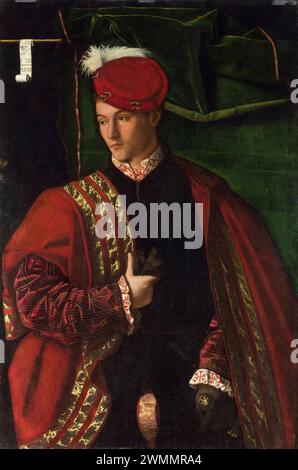 Ludovico Martinengo, Portraitgemälde in Öl auf Holz von Bartolomeo Veneto, 1530 Stockfoto