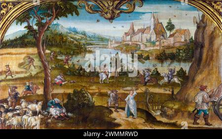 Hans Wertinger Gemälde, Sommer, Öl auf Holz, um 1525 Stockfoto