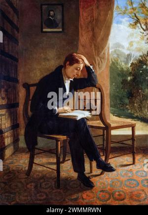 John Keats (1795–1821), englischer Dichter, Porträtgemälde in Öl auf Leinwand von Joseph Severn, 1821-1823 Stockfoto