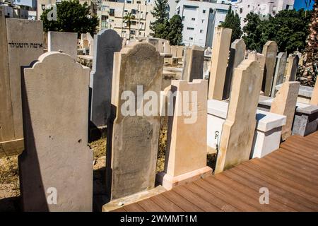 Tel Aviv, Israel, 26. Februar 2024 der Trumpeldor-Friedhof, auch als Alter Friedhof bezeichnet, ist ein historischer Friedhof in der Trumpeldor-Straße in Tel AVI Stockfoto