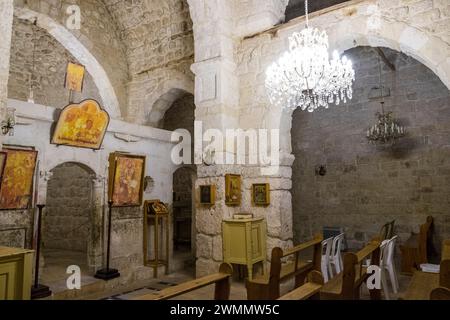 Syrien, Ma'lula; Maaloula, Griechisch-orthodoxes Kloster von St. Thecla Stockfoto