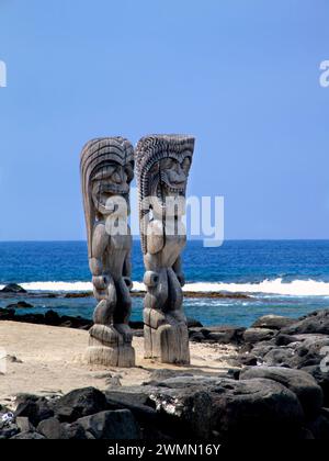 God Ku, Pu´uhonua o Hōnaunau National Historical Park, 2008, Hawaii, USA Stockfoto