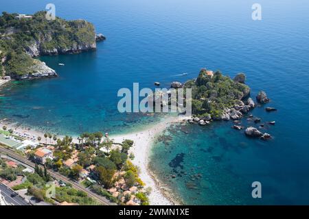 Taormina - Die schöne kleine Insel Isola Bella - Sizilien Stockfoto