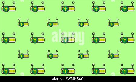 Kunst Illustration Zeichnen Bildmaterial Hintergrund Pixel Zeichen Symbol Design Konzept Videospiel Set der Pegelanzeige Stock Vektor