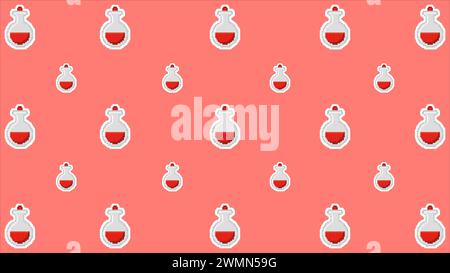 Kunst Illustration Zeichnen Bildmaterial Hintergrund Pixel Zeichen Symbol Design Konzept Set des Flaschenelixers Stock Vektor