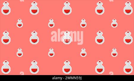 Kunst Illustration Zeichnen Bildmaterial Hintergrund Pixel Zeichen Symbol Design Konzept Set des Flaschenelixers Stock Vektor