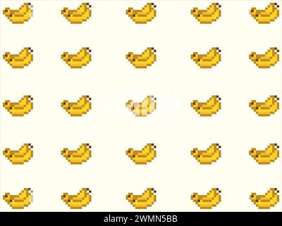Kunst Illustration Zeichnen Kunstwerk Hintergrund Pixel Zeichen Symbol Design Muster Früchte Konzept Satz Banane Stock Vektor