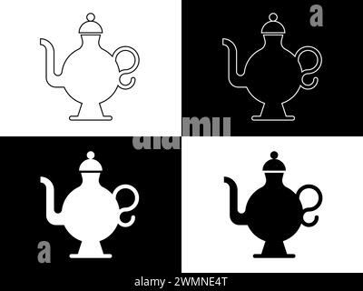 Design-Logo mit Illustration und Silhouette-Konzept-Symbol für Kerzenlaterne Stock Vektor