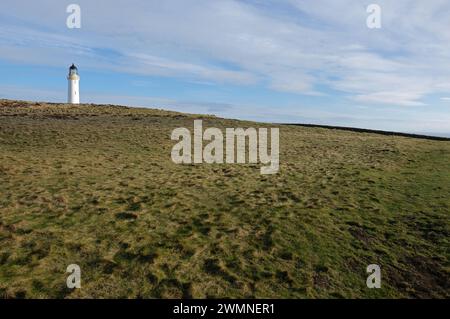 Leuchtturm Mull of Galloway an der Spitze des südlichsten Punktes von Scotlands Wigtownshire Schottland - erbaut 1828 - 1830 Stockfoto